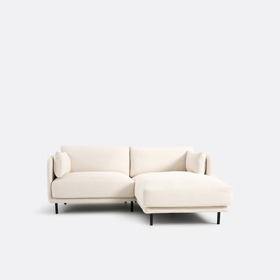 Canapé angle droit, 3 places, en bouclette fine, VICTOR LA REDOUTE INTERIEURS