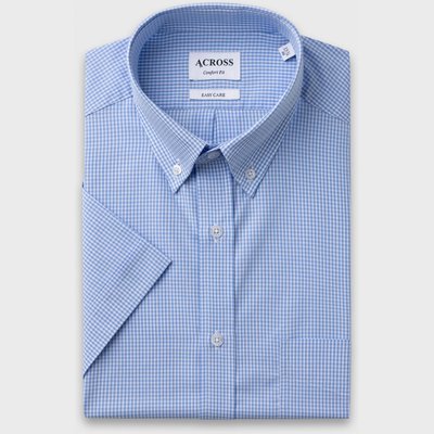 Chemise Confort fit manches courtes easy care à carreaux vichy ACROSS