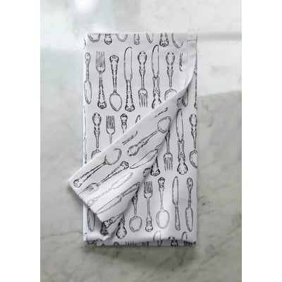Torchon de cuisine en coton imprimé couverts MANGO HOME