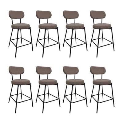 Chaises CELESTE îlot bar métal tissu velours côtelé H65cm MOB IN