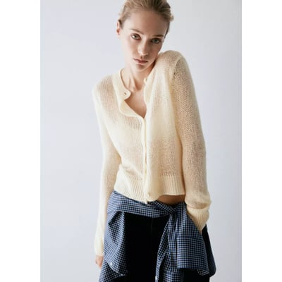 Cardigan maille ajourée MANGO