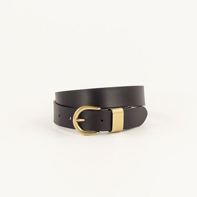 Ceinture en cuir boucle métallique, MILOA SESSUN