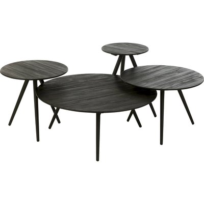 Table ronde teck recyclé  design scandinave métal élégant RECOLLECTION