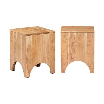 Table d'appoint, table de chevet carrée bois d'acacia (lot de 2) MALAPO SWEEEK