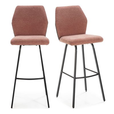 Lot de 2 tabourets de bar en tissu et simili - GARANCE HOMIFAB