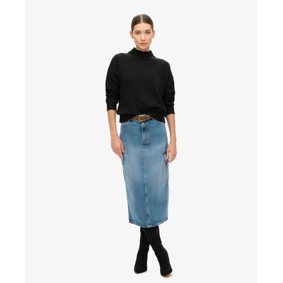 Jupe mi-longue en denim à poches cargo SUPERDRY