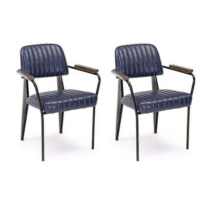 Fauteuil simili et métal Vintage (lot de 2) - CLARK HELLIN, DEPUIS 1862