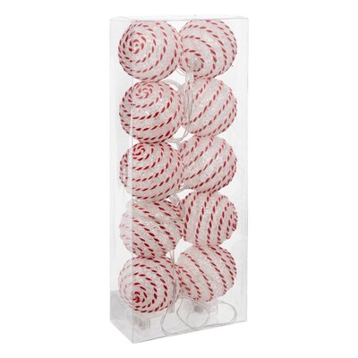 Guirlande à boules blanches et rouges 10 LED blanc chaud L165cm à piles FEERIC LIGHTS & CHRISTMAS