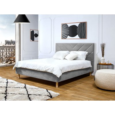 Lit bois revêtement tissu texturé, ROMANE BOBOCHIC