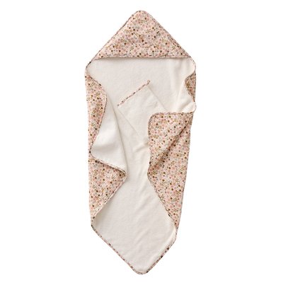 Cape de bain gaze de coton + gant de toilette FLORA VERTBAUDET