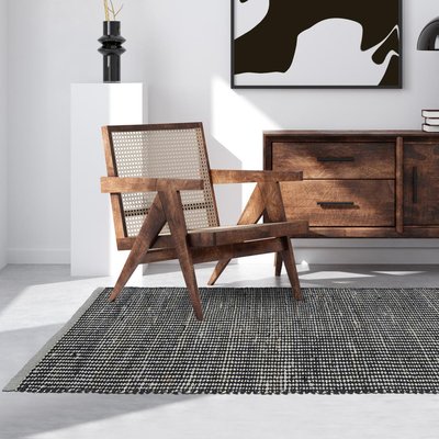 Tapis chambre fait main en laine motif simple PLANA UN AMOUR DE TAPIS