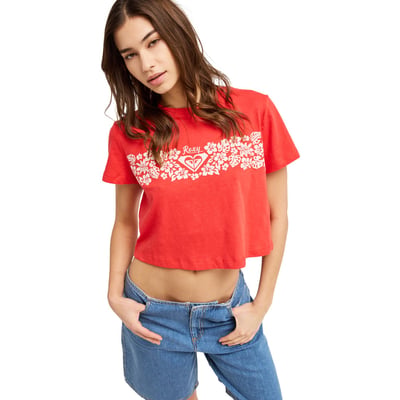 T-Shirt, manches courtes, col rond, Floral. ROXY