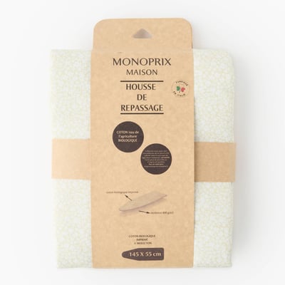 Housse de repassage imprimé, 145x55cm, en coton bio MONOPRIX