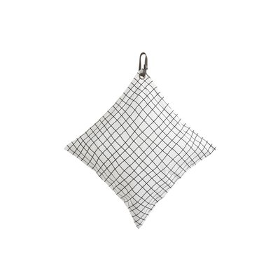 Coussin en coton avec sangle cuir Grillage AUBRY GASPARD