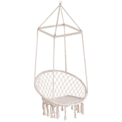 Chaise suspendue hamac de voyage beige OUTSUNNY