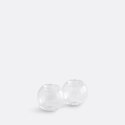 Lot de 2 bougeoirs en verre transparent, hauteur 7,5 cm, OVIA LA REDOUTE INTERIEURS