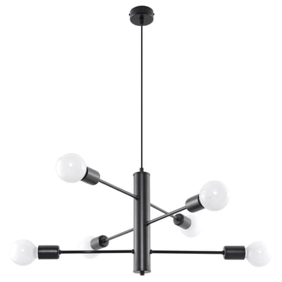 Suspension Acier Noir E27 6 Duomo EDEN