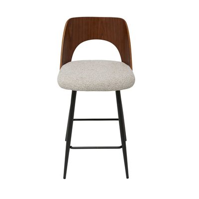 Chaise de comptoir en tissu beige L45 cm - AUSTIN SIGNATURE