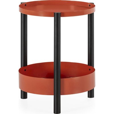 Table d'appoint corail et  en métal et bois d'épicéa RECOLLECTION