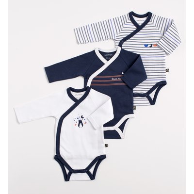 Bodies bébé croisés à manches longues Lot de 3 SAUTHON