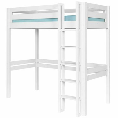 Pack lit mezzanine 1 place avec matelas Bois massif  DORSÉ AKITEN RETAIL