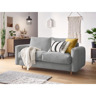 Canapé droit convertible 3 places en tissu chiné couchage 140x200 cm, COCOONE BOBOCHIC