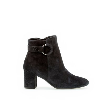 Bottines en velours à talon recouvert GABOR