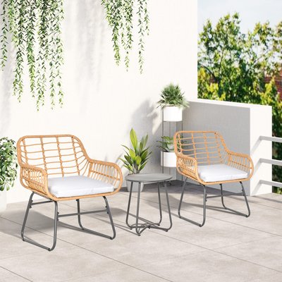 Ensemble bistro de jardin 2 places 3 pièces style exotique OUTSUNNY