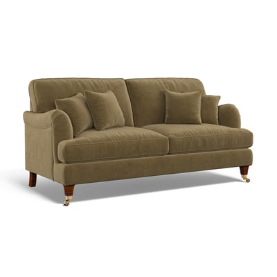 Emeline Velvet 3 Seater Sofa with Castor Legs ÉDITÉ