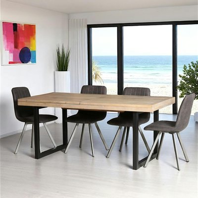 Table de repas extensible 180/240 bois recyclé style campagne AUCKLAND PIER IMPORT