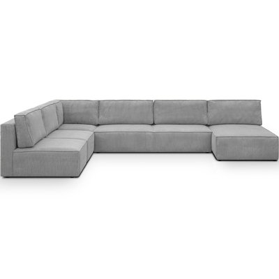 Canapé d'angle droit convertible 9/10 places en velours côtelé - Harper Mod HOMIFAB