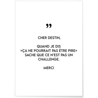 Affiche 'Cher destin' L'AFFICHERIE