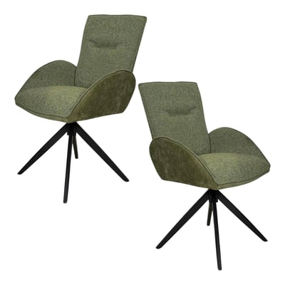Fauteuil de table pivotant tissu bi-matière (lot de 2) AGADE PIER IMPORT