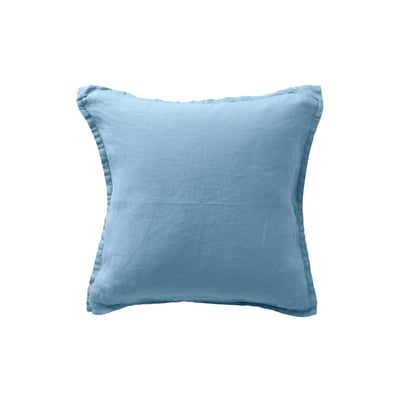 Housse de coussin lin lavé SONGE CARRE BLANC