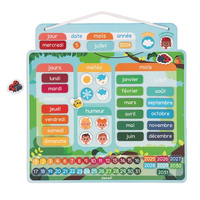Calendrier Enfant Magnétique, Jeu Éducatif JANOD