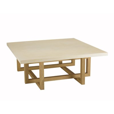 Table basse carrée design 110 cm chêne et béton BRASILIA PIER IMPORT