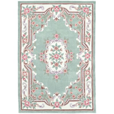 Tapis tufté main avec bordure en design Aubusson - Ming THEKO