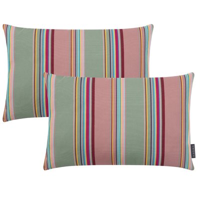 Housses de coussin d'extérieur à rayures colorées SAINT TROPEZ - Lot de 2 MAGMA HEIMTEX