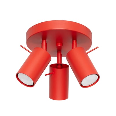 Plafonnier Acier Rouge GU10 3 RING EDEN