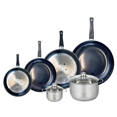 4 poêles 20/24/28/32cm + 2 faitouts 12/20cm PRIMA BRILLANT ELO