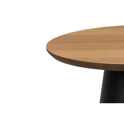 Bout de canapé rond en bois et métal noir D45 - GIROLLE HELLIN, DEPUIS 1862