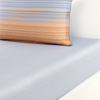 Drap housse en satin de coton bleu, CONTRE JOUR BOSS HOME