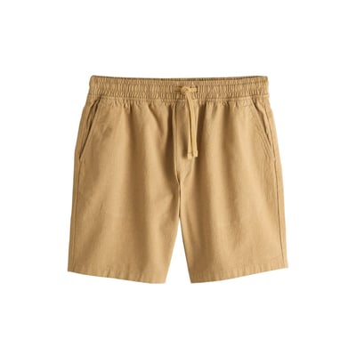 Short texturé en coton et lin à cordon NEXT