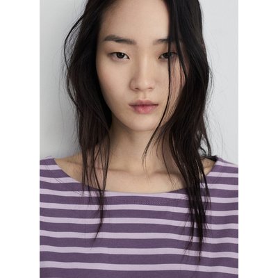T-shirt coton rayure tissée MANGO