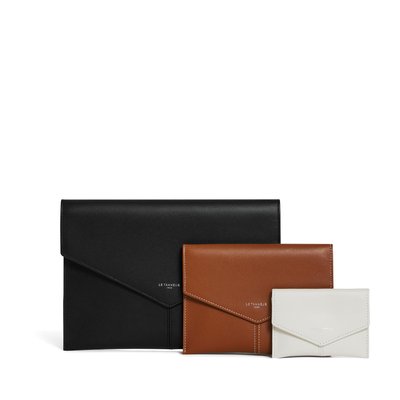 Trio de pochettes en cuir lisse CHARLOTTE LE TANNEUR