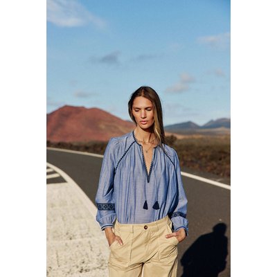 Blouse manches longues col v uni BRONNIE LA PETITE ETOILE