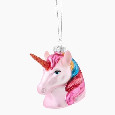 Lot de 6 - Ornement en verre tête de licorne MONOPRIX
