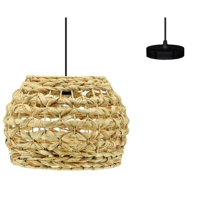 Suspension ronde en jacinthe naturelle et métal AUBRY GASPARD