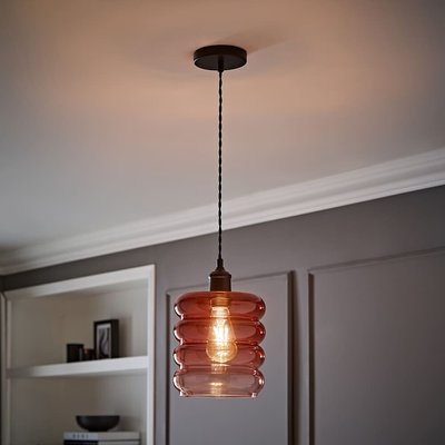 Gracelee Stacked Glass Pendant Light with Filament Bulb SO'HOME