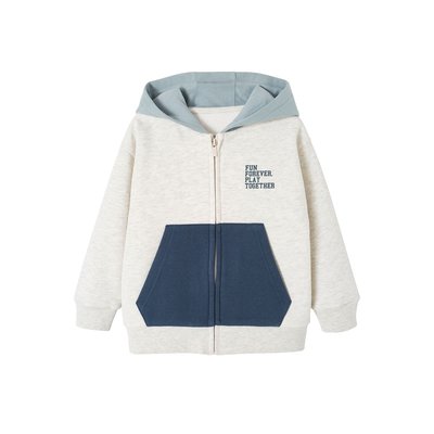 Sweat zippé à capuche sport color block VERTBAUDET